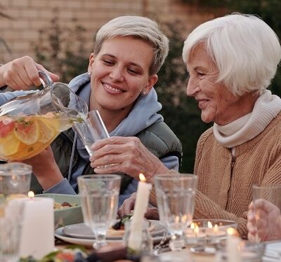 an elderly person with their care bubble