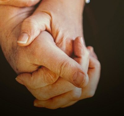 elderly couple's hands